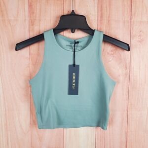 Fletcher x Supply & Demand Cropped Tank Top Womens XS Sage Seamless Athletic